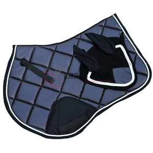 Premium équitation 3 pièces ensemble Dressage selle paillettes garniture correspondant insonorisé oreille Bonnet protection brossage bottes - Product Image 6