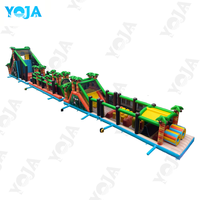 Parcours d'obstacles gonflable commercial en PVC, jeu Wipeout Run, pour utilisation en plein air dans les parcs d'attractions