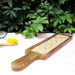 Bandeja de Servir de Madera Hecha a Mano, Ecológica y Más Vendida, con Asas para Servir Fácilmente Alimentos y Bebidas, Falak World Export - Product Image 3