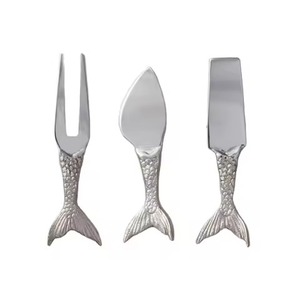 Handcrafted 4Pcs Stainless Steel Cheese Fork Knives Set with <b>Wooden</b> Handle Used for Hotel Restaurants Cheese <b>Slicing</b> - Product Image 2