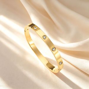Unisex Stainless Steel Bangle 18K Gold Plated CZ Tarnish Resistant <b>Gift</b> for <b>Men</b> Women - Product Image 1