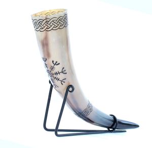 Real Horn Handmade Viking Medieval <b>Large</b> Engraved Drinking Horn Shiny Polished Suitable for <b>Gifting</b> - Product Image 4