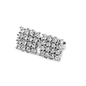 NOVAMART Fine Geometric Trendy Zircon <b>Stud</b> <b>Earrings</b> for Party | Brass & Pearl Hoop Religious Style Wholesale Export - Product Image 2