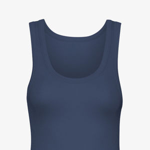 Débardeurs côtelés en coton et bambou écologiques personnalisables Shorts décontractés couleur bleu pétrole respirant tricoté personnalisable - Product Image 2