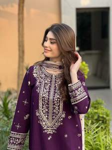 Costume Salwar en tissu Georgette indien pakistanais tendance, blanc, dernier modèle exclusif, vêtements fantaisie pour femmes, nouveau, pour les fêtes, les mariages, les occasions décontractées - Product Image 3