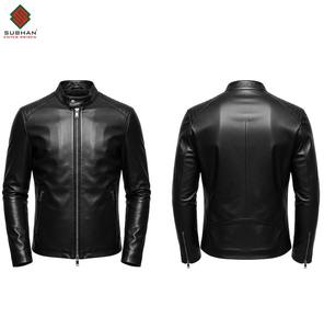 Handmade <b>Synthetic</b> <b>Leather</b> Bomber Jacket | Mandarin Zipper Front Winter Solid Casual Symmetrical Design Slim Fit OEM Service - Product Image 4