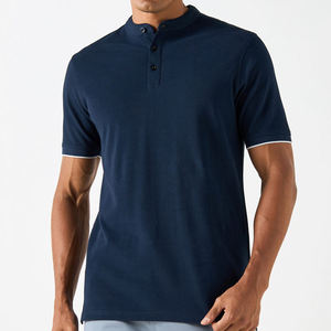 2025 nuevo diseño de verano para hombres Polos Slim Fit cuello mandarín Polo camiseta con mangas cortas - Product Image 6