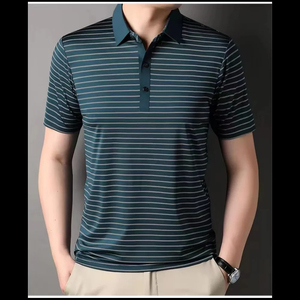 Polo de hombre de tela de lona sólida personalizada de primera calidad al por mayor, camisas de polo de manga corta informales transpirables - Product Image 4
