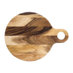 Tabla de cortar de madera redonda rústica para uso en la cocina Aspecto natural Apto para lavavajillas y fácil de limpiar - Product Image 1