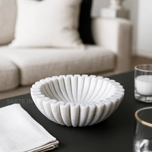 Cuenco con volantes de mármol de lujo, superventas, alta demanda, directo de fábrica, decoración elegante para el hogar, exhibición de dulces de frutas Premium, venta al por mayor - Product Image 2