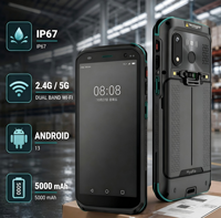PDA robuste Android 13 4+64 Go Octa-Core avec scanner de code QR 2D, batterie interchangeable et base de charge pour entrepôts