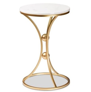 Mesa de centro de mármol y hierro de estilo moderno para el hogar, comedor, dormitorio, uso de aperitivos, muebles elegantes para sala de estar - Product Image 3