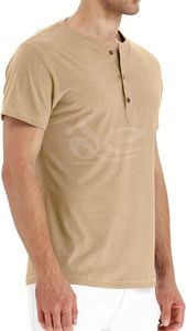 2025 Vintage microfibre hommes T-Shirt haute qualité personnalisable bouton doux grande taille 100% coton boutons personnalisés Style Vintage - Product Image 2