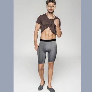 Vente en gros de shorts de compression respirants de haute qualité pour hommes, pantalons de course et d'entraînement pour athlètes, motif solide, fonction anti-rides - Product Image 5