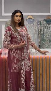 Soft Net Heavy Sequence Bordado Trabajo Koti y Top con Sequence Work Pantalón de seda suave - Product Image 3