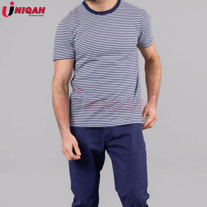 Camiseta Casual de Algodón Azul con Cuello Redondo, Color Personalizado, Antiencogimiento, Corte Regular para un Uso Diario Cómodo - Product Image 3