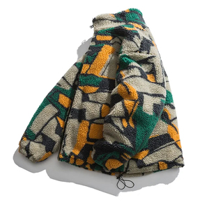 Fashion Style Fleece <b>Sherpa</b> Jacket Custom Color Block <b>Sherpa</b> Coats Winter Zip Oversized Casual Men Fleece <b>Sherpa</b> Jackets - Product Image 4