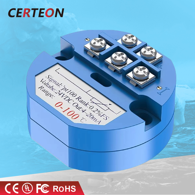 4-20mA Temperature Signal Converter PT100 RTD Sensor Output Module Integrated Temperature Transmitter Temperature Transmitter