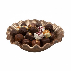 Luxury Handmade Chocolate Gold Decorative Serving Bowl <b>Sweets</b> For Eid Ramadan Wedding And Party <b>Gifts</b> Affordable Price - Product Image 3