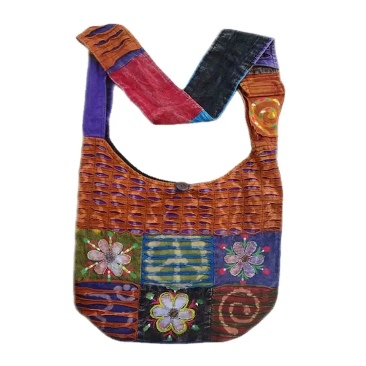 New Designer Stylish Shoulder Bags Handmade Custom Made Patchwork Design Women Cotton Shopping Bags for Sale