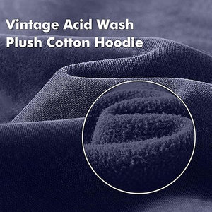 Envío rápido Fabricante OEM Venta al por mayor Sudaderas con capucha de talla grande Recortada Peso pesado 420 GSM Bordado desgastado Lavado ácido Sudadera con capucha - Product Image 3