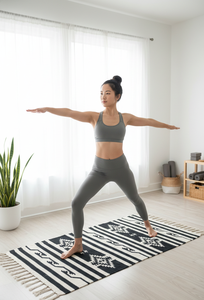 Alfombra de Algodón Tejida a Mano con Diseño Floral Moderno, Lavable a Máquina, Reversible, Color Blanco, para el Hogar, Picnic, Oración - Product Image 3