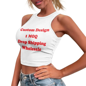 Wholesale Women's Tight Tank <b>Top</b> With <b>Crop</b> <b>Top</b> Beautiful Japanese Anime Girl Custom Dropshipping Clothes Sexy Women Tank <b>Top</b> - Product Image 5