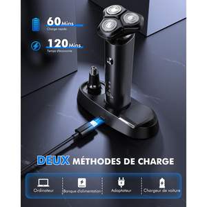 Afeitadora Eléctrica Recargable para Hombre, Afeitadora Húmeda/Seca Impermeable con Pantalla LCD, Carga USB-C, IPX7, Uso Corporal - Product Image 2