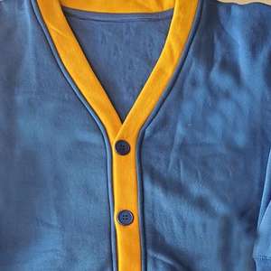 Vêtements d'extérieur d'hiver de haute qualité pulls cardigan unisexes en tricot à col haut couleur personnalisée avec pull respirant rayé boutonné - Product Image 4