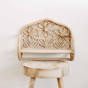 Kids Nursery Room Baby Bedroom Decor <b>Daisy</b> Flower Shaped Rattan <b>Book</b> Shelf Storage Wall Mounted Shelves - Product Image 2