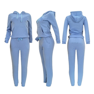 Conjuntos Deportivos de Otoño Invierno para Mujer, Nuevo Conjunto Deportivo de Color Sólido, Chaqueta Acolchada con Cremallera, Pantalones Rectos, Traje Casual, Diseño 2 en 1 - Product Image 1