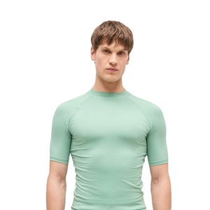 Men Athletic Swim <b>TShirt</b> Slim Fit Streetwear <b>Polyester</b> Spandex UV Block Quick Dry Breathable Rash Guard Surfing Beach Wear OEM - Product Image 4