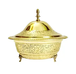 Última llegada chapado en oro precio mínimo más vendido hecho a mano personalizado Metal árabe servir Khajoor ollas y cuencos de Fecha - Product Image 1