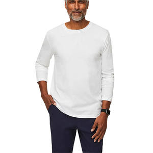 เสื้อยืด<span class=keywords><strong>คอกลม</strong></span>แขนยาวสำหรับผู้<span class=keywords><strong>ชาย</strong></span>, เสื้อเชิ้ตสีขาวแขนยาวผ้าคอตตอน - Product Image 2