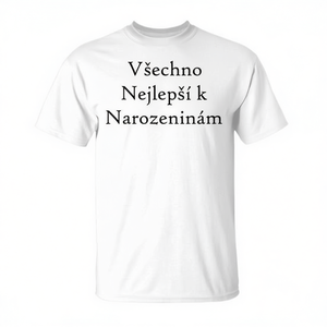 Camiseta con la frase 'Feliz Cumpleaños' en checo, para viajes y fiestas - Product Image 3