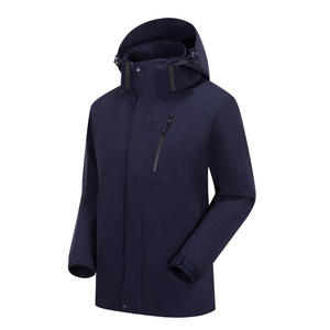 Veste universitaire tendance d'hiver pour homme, coupe-vent, imperméable, chaude, fermeture éclair sur le devant, capuche, veste en jean décontractée pour les sports de plein air - Product Image 3