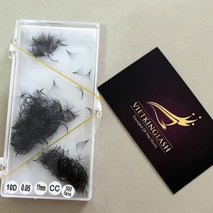 Handmade <b>Premade</b> <b>Fan</b> Mega Volume Lash Extensions 10D 0.03/0.05/0.07 thickness C/CC/D/DD/M/L Curl Narrow Pointy Base Custom Logo - Product Image 3
