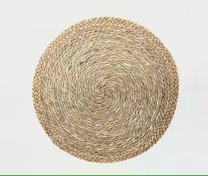 Haute qualité écologique jonc de mer tissé 4 pièces sous-verre ensemble couleur naturelle tapis de cuisine tampons fabriqués au Vietnam en gros - Product Image 1