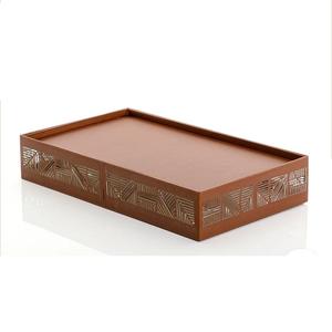 Bandeja de servicio de metal pulido brillante Bandeja de platos de servicio hecha a medida Bandeja de servicio de dulces o aperitivos con acabado de cobre - Product Image 4