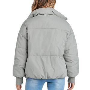 La chaqueta acolchada elegante para mujer más vendida, chaqueta de lona de invierno ligera con diseño tejido de alta calidad - Product Image 2