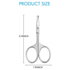 Ciseaux à poils arrondis et incurvés en acier inoxydable de 3.75 pouces Ciseaux de sécurité pour manucure et cuticules Ciseaux de beauté - Product Image 3