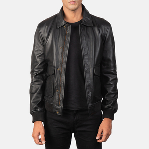 Coffmen <b>Men's</b> Black A2 Leather Bomber <b>Jacket</b> Winter <b>Corduroy</b> Clothing Breathable and Sustainable Features Heat Anti-Bacterial - Product Image 4