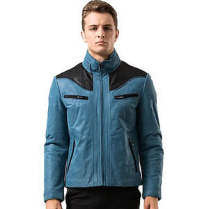 Automne hiver mode hommes moto veste en cuir PU épais col montant manteau en grande taille doublure polaire - Product Image 3