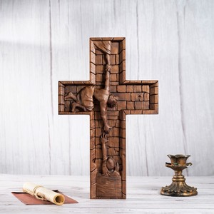 Chúa Giêsu cứu các bị mất, làm bằng tay bằng gỗ qua tường AR, 3D cứu trợ Christian khắc cho home & Nhà thờ trang trí tường - Product Image 3