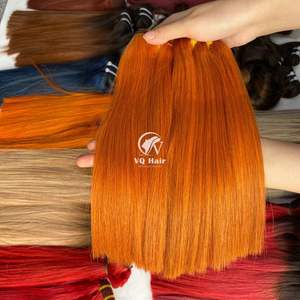 Extensiones de cabello humano virgen recto de color naranja jengibre Paquetes de cabello vietnamita con cierre frontal de encaje - Product Image 1