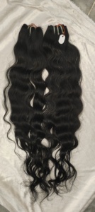 100% Extensions de cheveux bruts non transformés donneur unique Double trame paquet ondulé indien Double trame faisceaux de cheveux indiens - Product Image 4