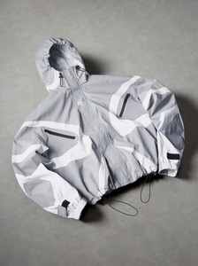 Men's Hooded <b>Waterproof</b> Windproof Windbreaker <b>Jacket</b> Color Blocking Gray <b>White</b> Casual Winter Breathable Quilted High Front - Product Image 3