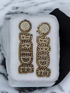 MD ต่างหูเม็ดเดี่ยวงานหัตถกรรมปักทำมือลูกปัดเครื่องประดับแฟชั่นสำหรับงานปาร์ตี้ - Product Image 3