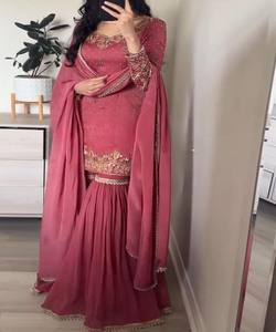 Lujo Les Robes Vestido modesto Color azul Estilo Chic Traje islámico Salwar Dubai Ropa de fiesta Top sharara dupatta - Product Image 2