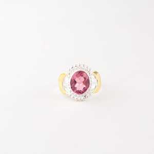 Bague Statement pour Femme en Argent Sterling 925 avec Tourmaline Rose Coupe Ovale Certifiée IGI, Pierre de Naissance d'Octobre, Cadeau de Mariage - Product Image 6